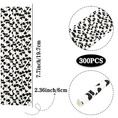 300 pitillos de papel biodegradables con diseño de vaca miniatura 2