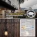 48 Feet Led Outdoor Patio String Lights Weatherproof Commercial Grade Hanging Lights with 15 Shatterproof Bulbs UL Listed Connectable Strand for Backyard Porch Bistro Party, 2W, E26 Base,Black