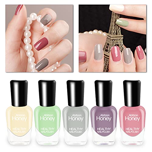 Abitzon Neu Nagellack-Set (10 Flaschen) - Ungiftig, Umweltfreundlich, Einfach Abziehen und Schnell Trockener Nagellack… – Bild 3