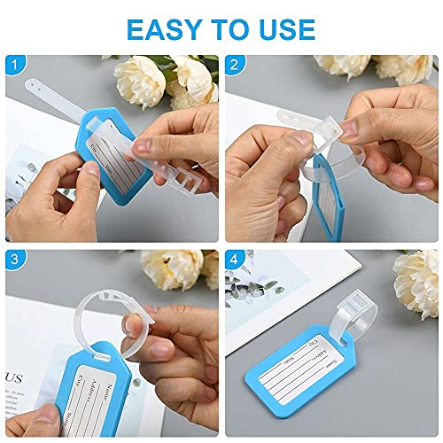 Vicloon Bagage Tags, 12 STKS reiskoffer tas bagage Tag bagagelabel, Plastic bagage Identifier, Bagage Tag houder, Koffer ID Tags, Handtas Tag Label, Travel ID Bag Tag, Bagage koffers Tag Tag - Image 5