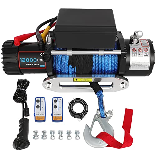 Winche eléctrico 12000LBS kit 12V con control remoto miniatura 1