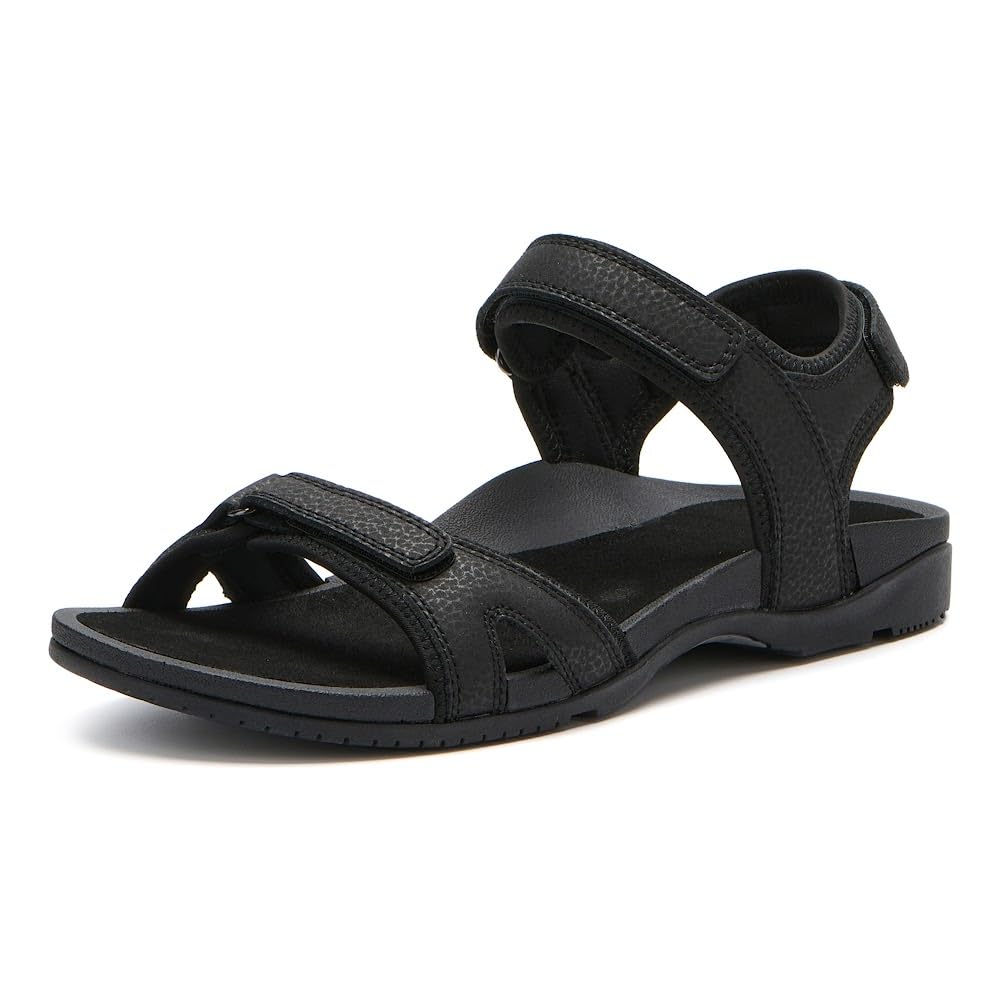 The Walking Company Balboa Sport Sandal | Walking Sandals Women | Water Resistant Leather Sandals | Three Points of Adjustability