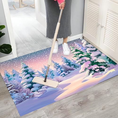 Tapis entrée intérieur Noël violet 80x120 cm pour embellir votre accueil - 6