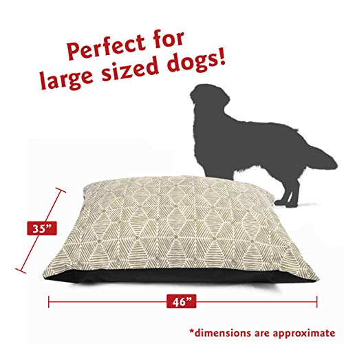Image of Majestic Pet Rectangle Large Dog Bed Washable - Non Slip Comfy Pet Bed - Dog Crate Bed Super Value Pillow Dog Bed - Dog Kennel Bed for Sleeping - Dog Bed Large Breed 46 x 35 Inch - Charlie Beige