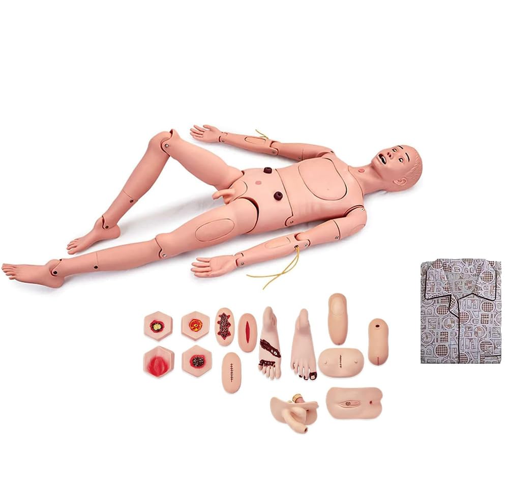 Symulator szkoleniowy w nagłych wypadkach – zaawansowany, w pełni funkcjonalny model anatomiczny dla mężczyzn i kobiet do treningu przebicia, wtrysku i cewnikowania
