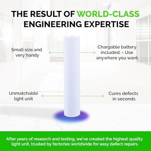 Porselen Tamir Takımı (Şeffaf/Şeffaf ve Beyaz) - Fayans, Lavabo, Küvet ve Daha Fazlasındaki Kusurlarınızı Düzeltin I Çoğu Onarım İçin Uygun I Yükseltilmiş Işık Ünitesi - Görsel 6
