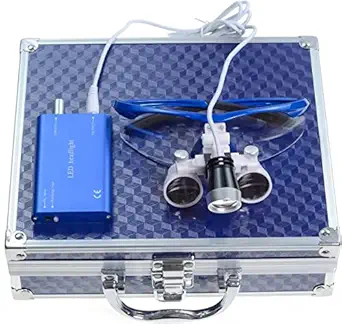LED Optical Magnifier D~ental Surgical Binocular Loupes 3.5X - 420mm LED Headlight Lithium Battery Stylish Designs