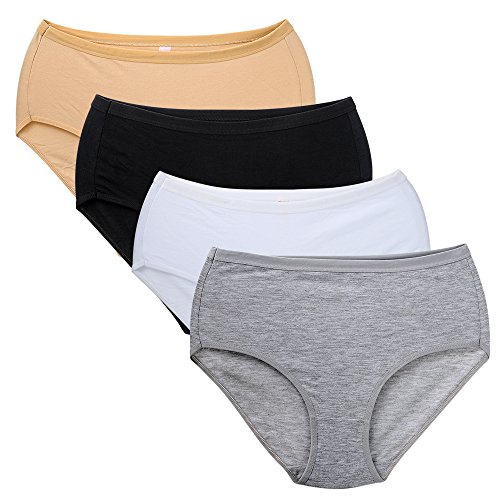 Closecret Calzoncillo Clásico para Mujeres de Algodón Classic Briefs Culottes (L(Cintura:81-86cm), 4 Colores)