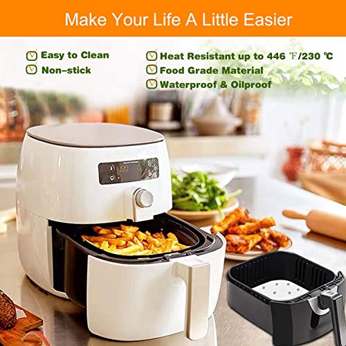 Air Fryer Parchment Paper, Set Of 200, 8.5 Inch Unbleached Square Air Fryer Liners/Steaming Parchment Liner/Perforated Parchment For Air Fryer, Steaming Basket And More(7.5/8.5In Available) #TOP2