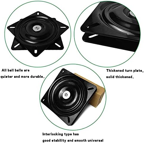 MySit 6.25" Bar Stool Swivel Plate Replacement,Square Swivel Mechanism for Recliner Chair or Furniture,Rotating Seat Swivel Base,Ball Bearing Swivel Boat Seat