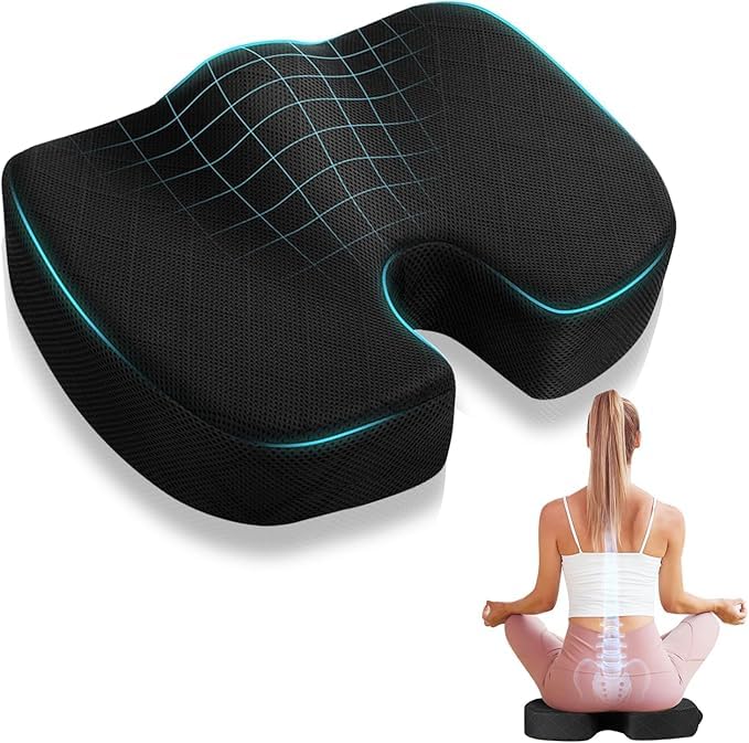 EASEFIT Premium Anti Skid Orthopaedic Soft Foam Coccyx Seat Cushion for Tailbone Sciatica, Lower Back Support and Pain Relief Seat Cushion Pain Relief for Office/Home Chair (Black) (B0CMTQ973Z) Amazon Price History, Amazon Price Tracker