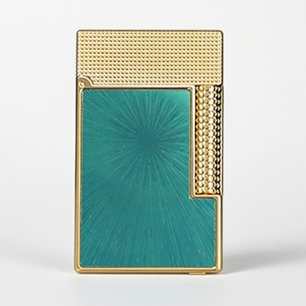 Vintage Brass Flip Butane Lighter Refillable Adjustable Soft Flame Mens Collectible Gift Gold 1