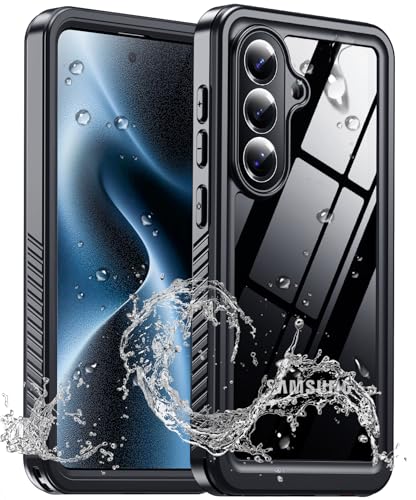 Lanteso Designed for Waterproof Samsung Galaxy S26 Case, Built-in Camera & Screen Protector [IP68 Waterproof] [Military Drop Proof] Protective Phone Cover for Galaxy S26, Black/Clear