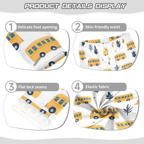 Yellow Bus Tree Girls Leggings Soft Stretch Workout Yoga Dance Pants for Kids Casual Tights3