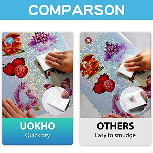 Papel adesivo holográfico para impressão de jato de tinta e impressora a laser, papel impresso de vi