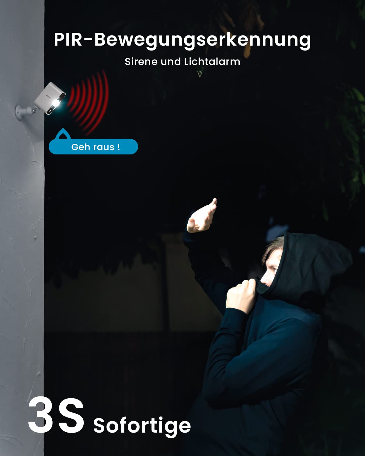 ieGeek 2K/3MP Überwachungskamera Aussen Akku，WLAN Kabellose Überwachungskamera außen/innen mit farbige Nachtsicht，PIR-Bewegungserkennung，Cloud/Memory Card，IP65，2-Wege Audio，2,4 GHz