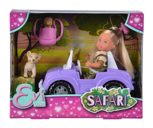 Simba - Evi Love Safari - Mini Poupée 12cm - Voiture 4x4 - Animaux + Accessoires Inclus - Dès 3 Ans - 105733648S06