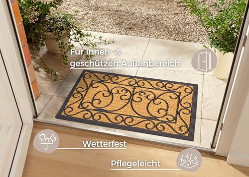 Hanse Home Coconut Doormat, 45 x 75 cm, Rectangular, Rubber Coconut, Geometric, Non-Slip, Water Resistant, Indoor/Outdoor - Image 4