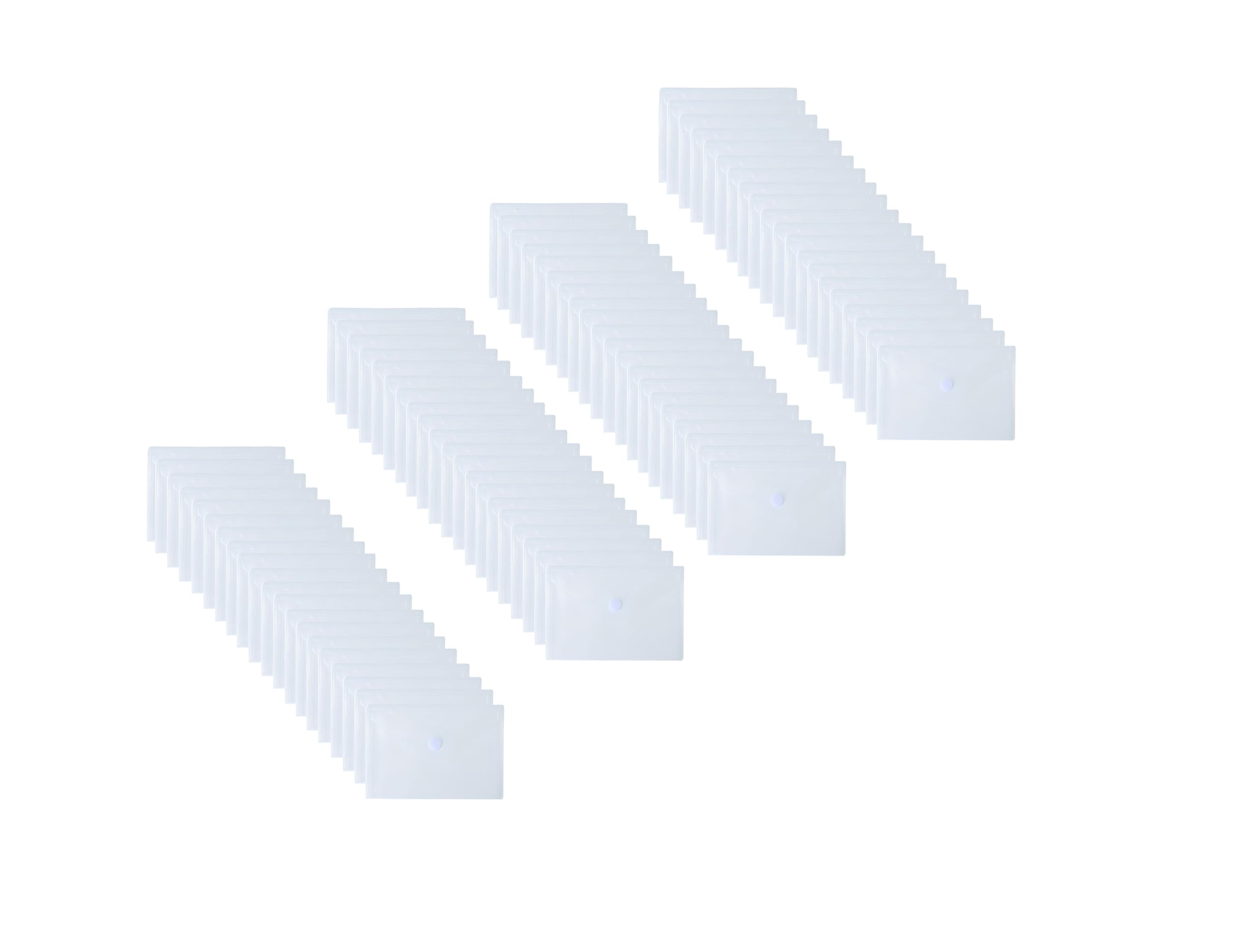 YESSART 5.5’’ x 8.5’’ Clear Plastic Envelopes Cutting Dies Stencil Crafts Paper File Index Cards Holder 80 Pack Hook Loop Closure — image 1