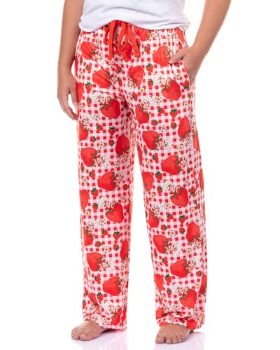 Seven Times Six Strawberry Shortcake Pajama Pants Women's Gingham Print Lounge Sleep Bottoms (XX-Large)