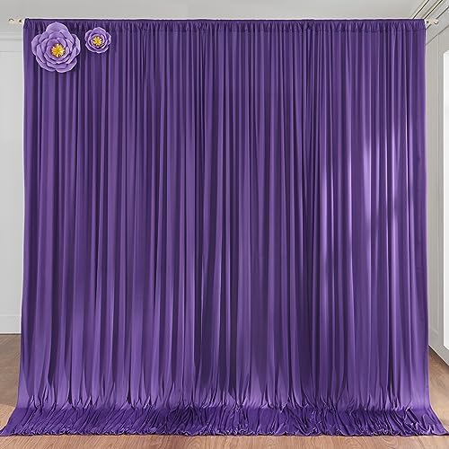 10ft x 10ft Wrinkle Free Black Backdrop Curtains for Parties, Polyester Photo Backdrop Drapes 2 Panels 5x10ft Photography for Wedding Birthday Backdrop Background