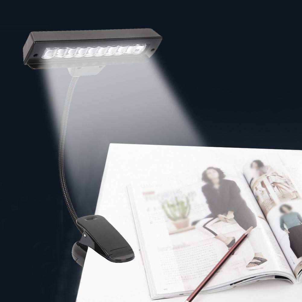 Drfeify Clip On Music Stand Light, Lámpara LED Flexible para Atril, Piano, Orquesta, Escritorio