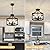 LynPon Black Farmhouse Chandelier 4 Lights, Modern Hanging Pendant Light Convertible Semi Flush Mount Ceiling Light Rustic Metal Round Cage Chandeliers for Dining Room Entryway Foyer Kitchen