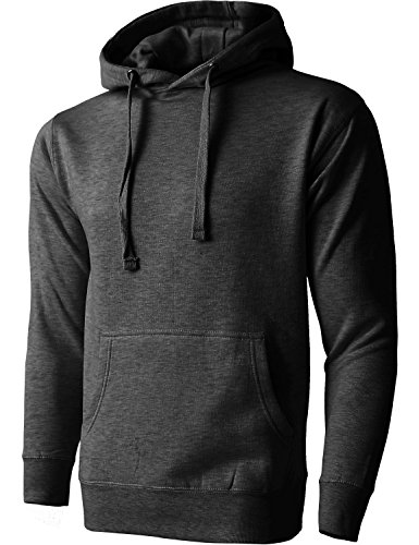 Hat and Beyond Mens Fleece Pullover Hoodie Heavyweight Sweatshirts 1HCA0009 (X-Large/1hca09_charcohea)
