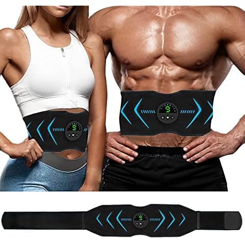 EMS Muscle Stimulator, Abs Trainer Abdominal Muscle Toner Electronic Toning Belts Workout Home Fitness Device with USB Rechargeable for Abdomen Arm Leg Men and Women Cover