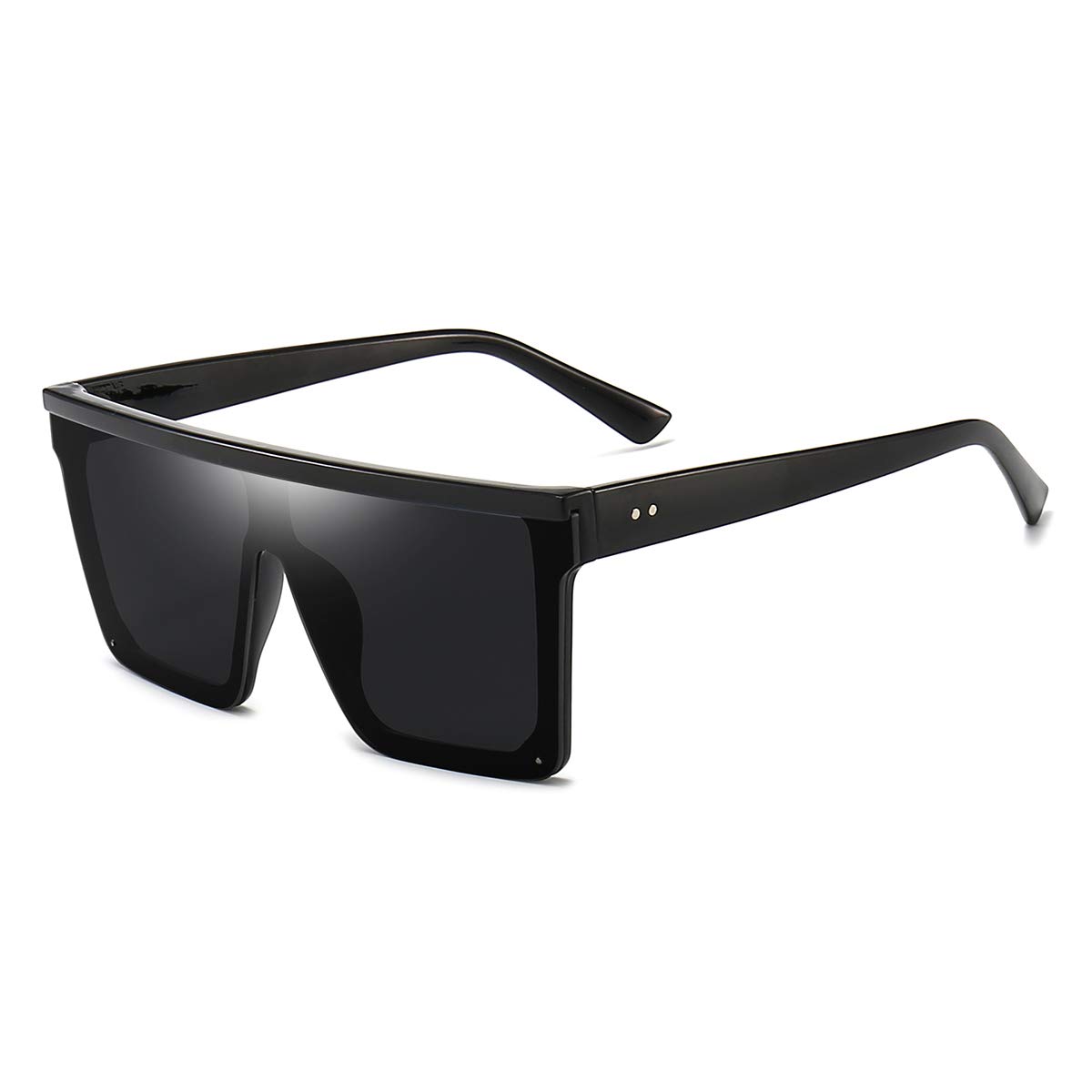 Dollger Square Oversized Sunglasses for Women Men Fashion Flat Top Big Black Frame Shades