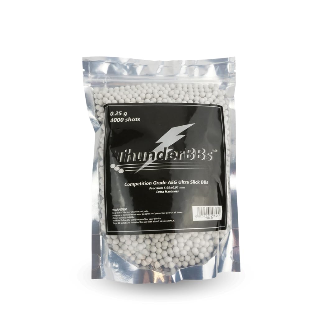 TBB0.25 Airsoft BBS 0.25G, Competition Grade, White or Off White, 4000 Rounds/Bag