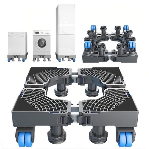 Base Lavadora EXTRA FUERTE, Base para Lavadora con 8 Patas Regulables, Soporte para Electrodomésticos Pesados, Carga 450 kg [Clase de eficiencia energética A+++]