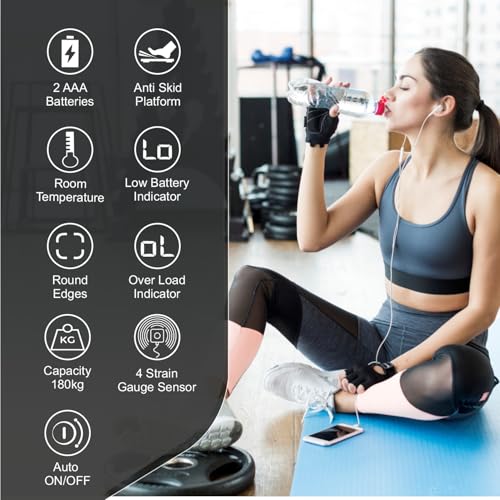 Image of Healthgenie Weight Machine for Body Weight Thick Tempered Glass LCD Display With 3 Years Warranty Weighing Scale Glitters Fall