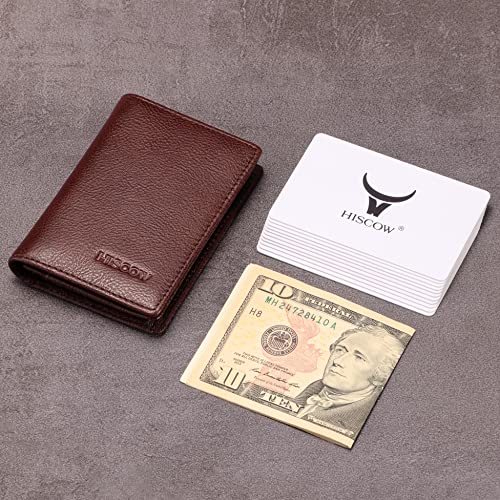 Image of HISCOW Business Card Holder with Large Compartment - Full Grain Leather