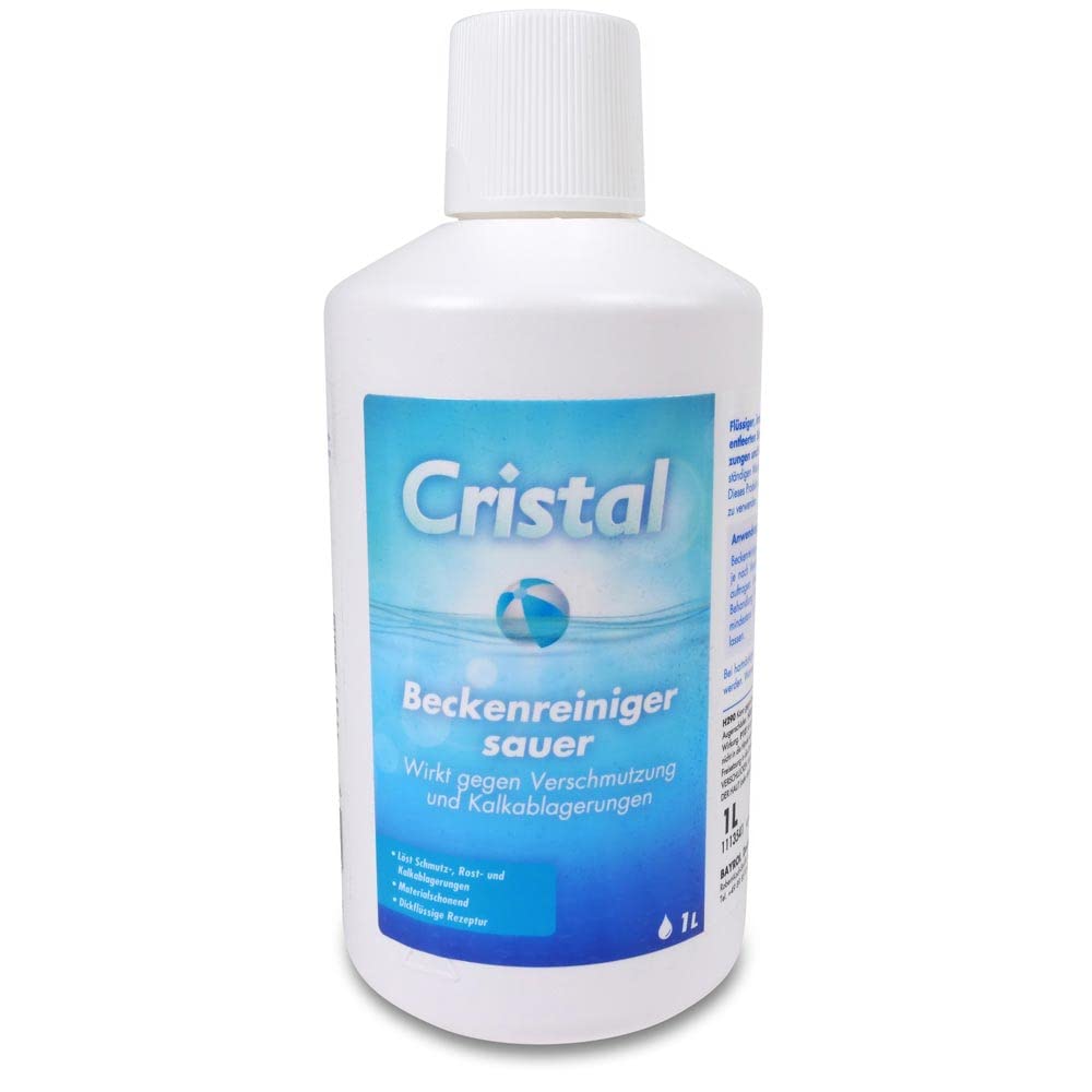 POOL Total Cristal Poolreinigung Set - Randreiniger - Beckenreiniger - Handbürste - Nano-Reinigungsschwamm - Gegen Schmutz + Kalk - Folienbecken Kunststoffbecken