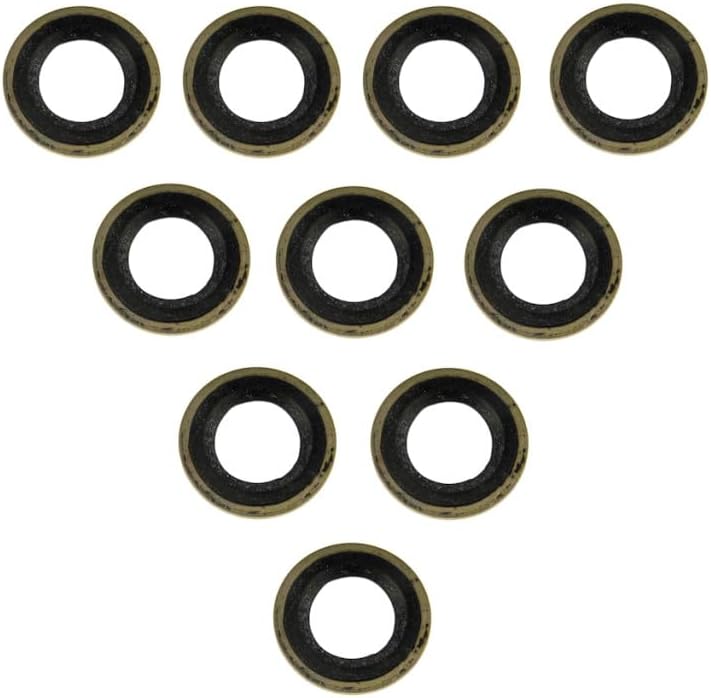 KarParts360 For Chevy Corvette 1990 91 92 93 94 1995 Drain Plug Gasket | 10 Pieces | Metal/Rubber Material | 0.814 Inches Inside Diameter | 1.102 Inches Outside Diameter | Replacement For 10174313
