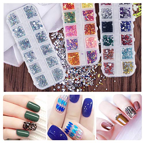 8 Schachteln Set mit Strasssteinen für Nägel Nail Art Strass â mehrfarbig, Obstscheiben, Kristalle, Perlen, Edelsteine, Schmuck, Pailetten, Kristalle, Perlen – Bild 6