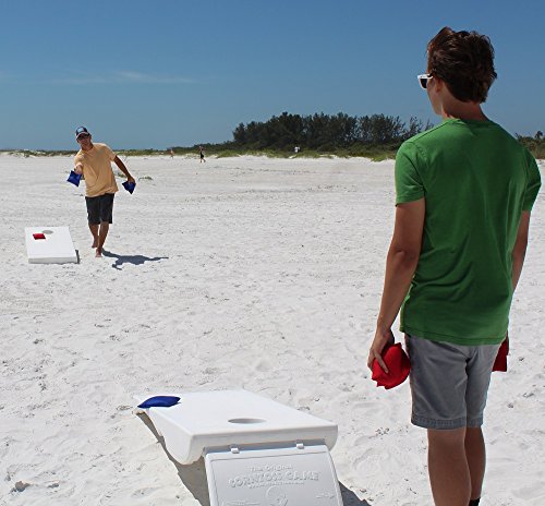 Driveway Games All Weather Cornhole Set. Regulation Corn Toss Boards & Bean Bags. Family Outdoor Lawn Yard Game