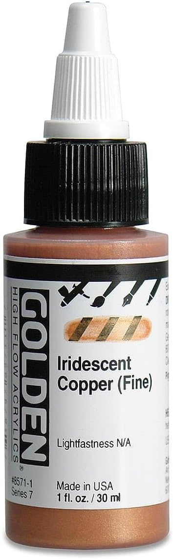GOLDEN High Flow Acrylics, Iridescent Copper (Fine), 1 fl. oz. Bottle, Professional Acrylic Paint, Semi-Opaque