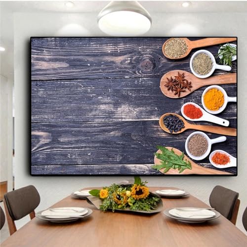 Affiches sur toile de cuisine peinture grains épices 60x80cm sans cadre