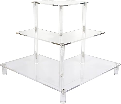 Miniatura 9 de ELEGANTLIFE Soporte elevador de acrílico Estante transparente de 3 niveles para Funko POP, Amiibo, figuras, coleccionables, cupcakes, perfumes,
