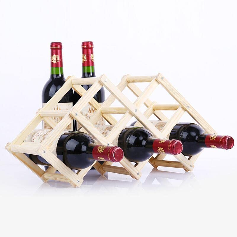 Vinoteca 6 Botellas, Plegables Vitrinas para Coleccione Color Madera, para para Exhibición de Vinos, Barra de Bar, Cerveza, Vinoteca Bodega para Vino