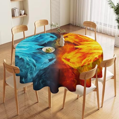 Nappe ronde imperméable lavable protège table de fête