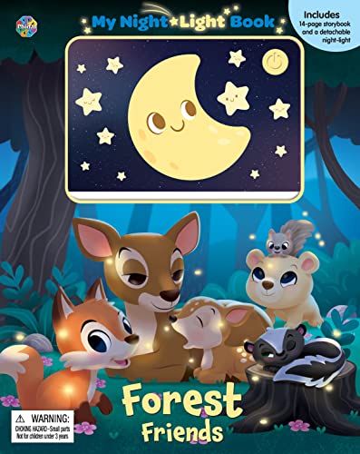 Phidal Forest Friends My Night Light Book - Bedtime book for babies, 14-page storybook, 1 bedside night-light