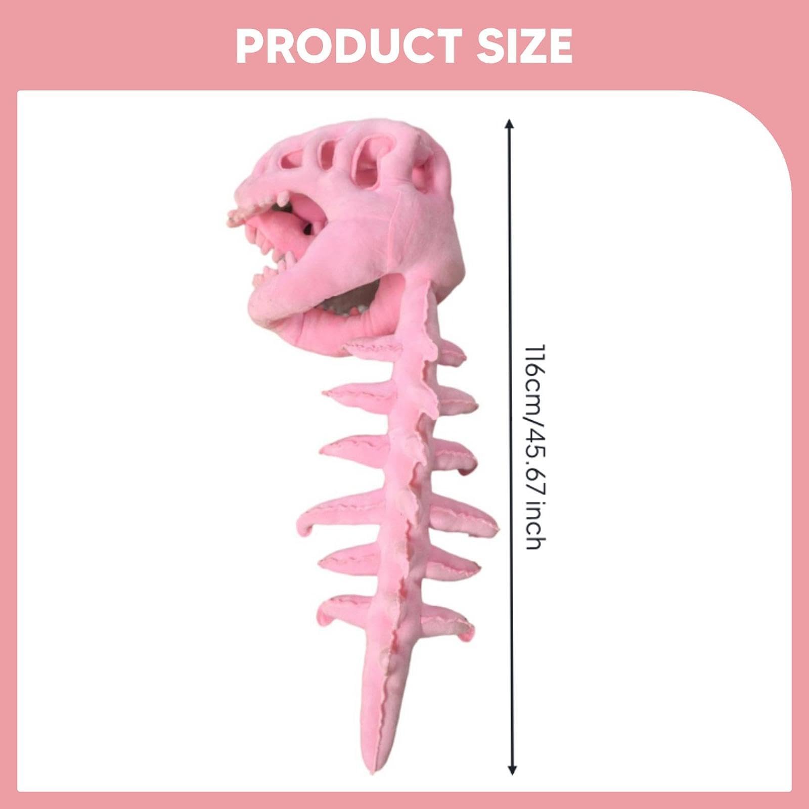 Sombrero de Disfraz de Dinosaurio, de Esqueleto, Vertebral, Diseño Novedoso en 3D para Cosplay, Tela Suave, Adecuado para Fiestas, 116 Cm
