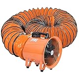 Utility Blower Fan 10 Inch, 350W High Velocity Ventilator with Duct Hose, Low Noise Portable Ventilation Fan, Fume Extractor for Exhausting & Ventilating at Home and Job Site (10IN FAN+16FT HOSE)