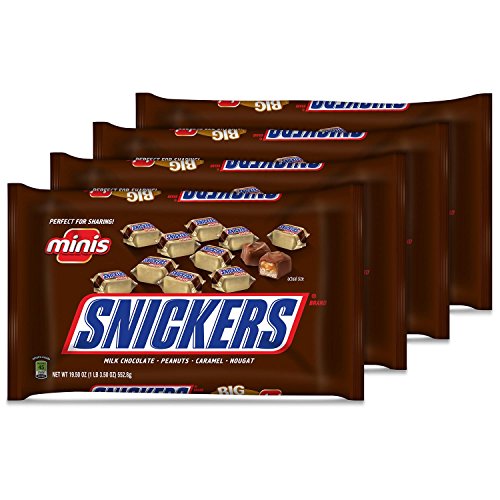 SNICKERS Minis Size Chocolate Candy Bars 19.5-Ounce Bag (Pack of 4)