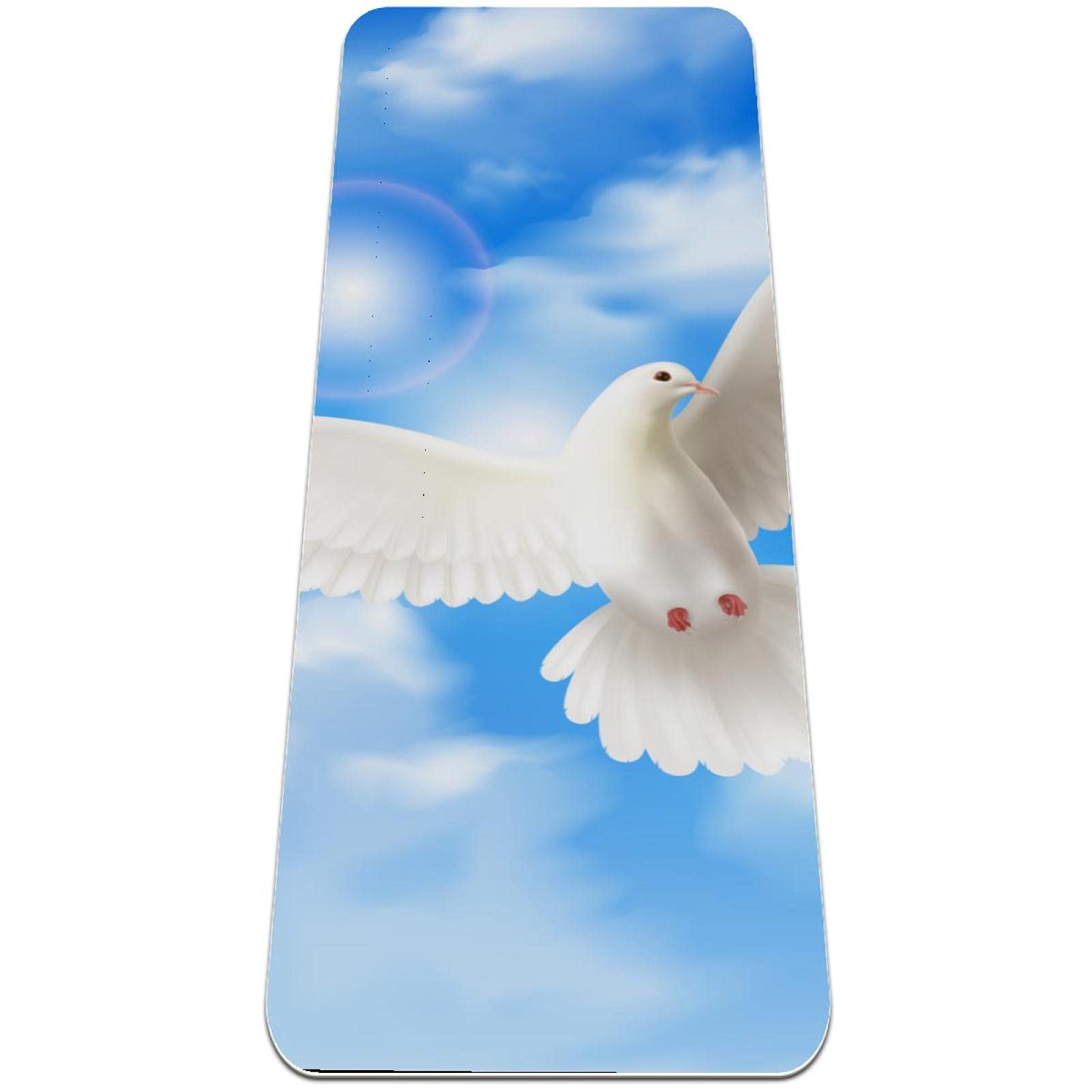 Cute Unicorn On Star Stripes PatternYoga Mat Long 72x24in 6mm Thicken Fitness Exercise with Yoga Strap