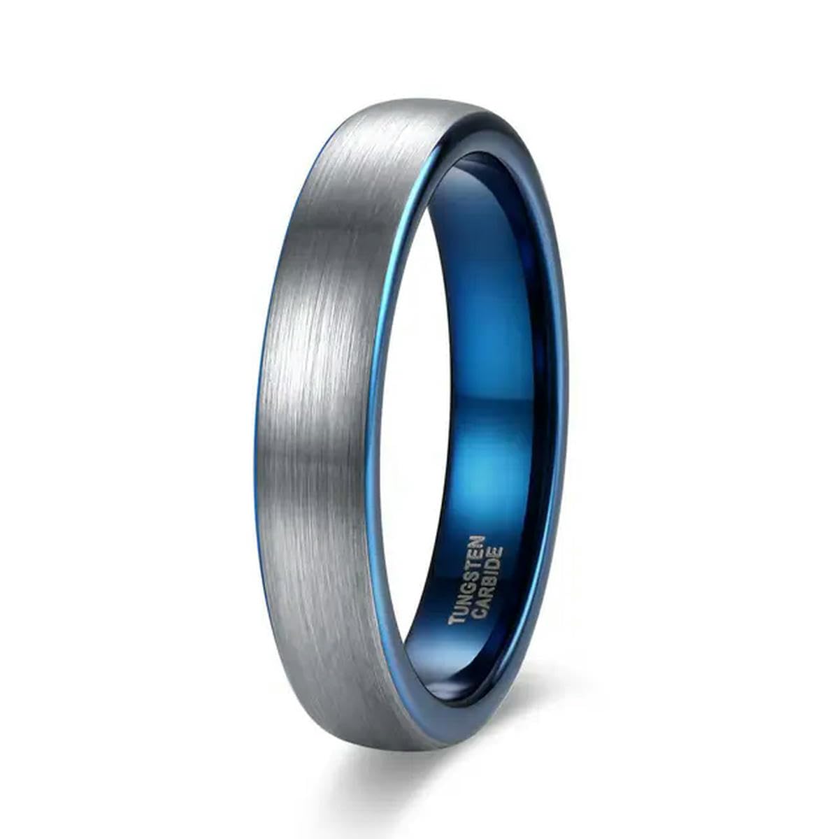 YAHOYA 4mm 6mm 8mm Tungsten Carbide Blue Brushed Ring Jewelry for Men and Women
