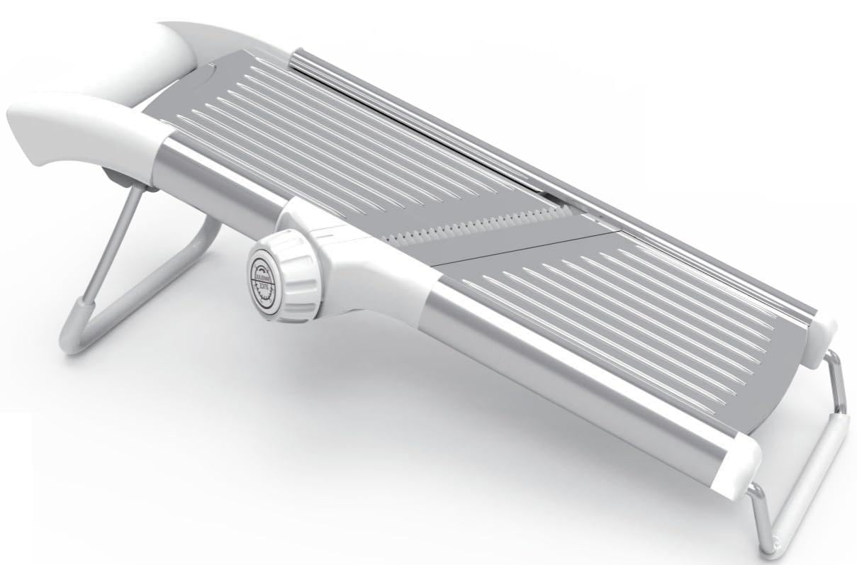 Gramercy Adjustable Mandoline Food Slicer, Mandoline Slicer for Kitchen, Mandolin, Potato, Tomato, Carrot, Vegetable, Fruit and Onion Cutter - Stainless Steel - INCLUDING 1 Pair Cut-Resistant Gloves